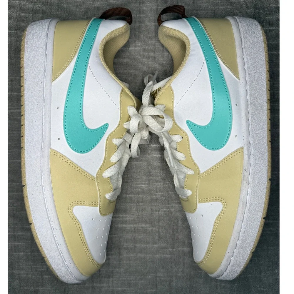 Nike Court Borough Low Recraft Coconut Milk Teal White HM3726-731 Mens 6.5Y‎